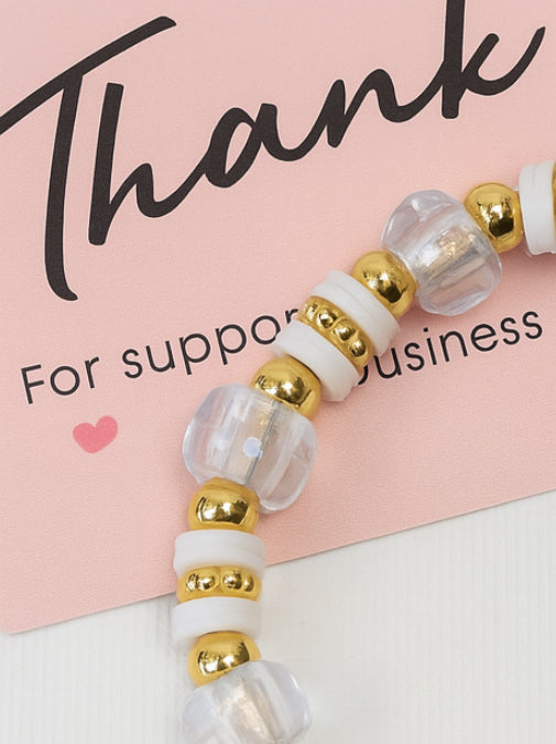Golden Glow – Handmade Stretch Beaded Bracelet