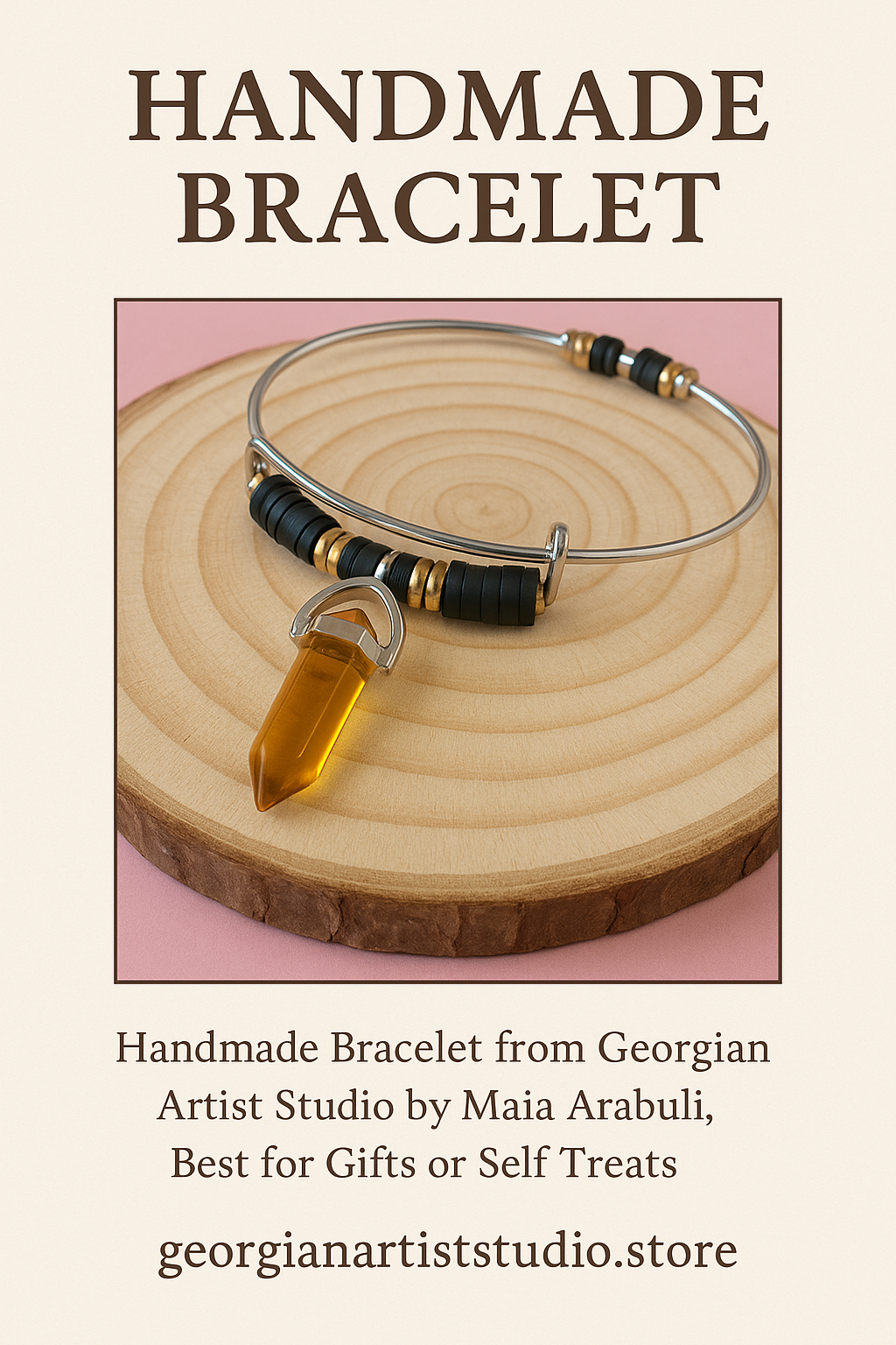Amber Crystal Bangle – Handmade Bracelet